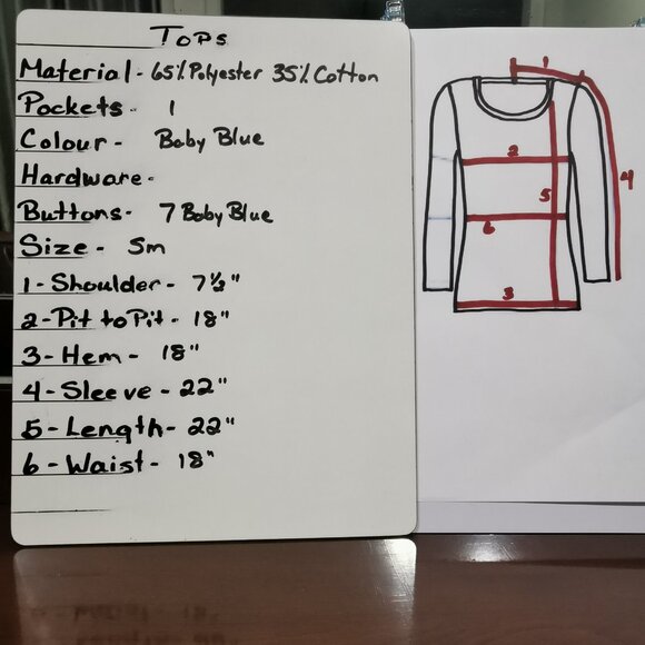 Collared Blouse with Chest Pocket Size SM EUC #191 - Picture 8 of 8